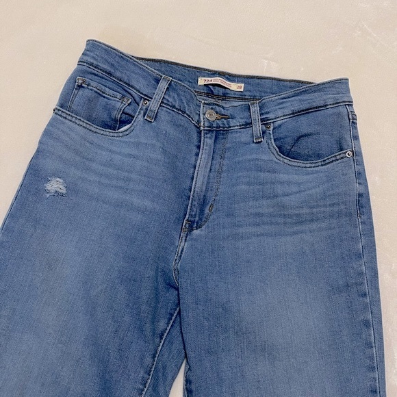 levis 724 high rise slim straight denim jeans - Picture 7 of 12